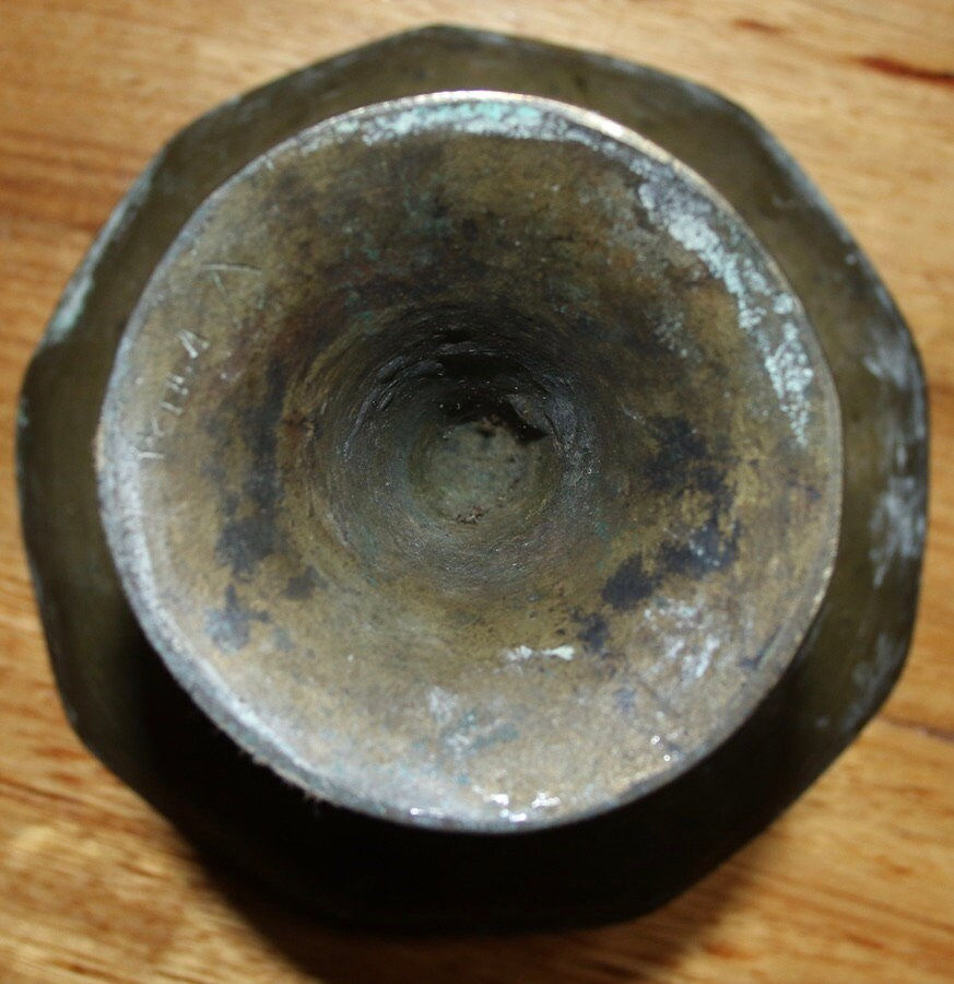 Miniature : Preloved Vintage Brass Dish, Brass Pedestal Bowl