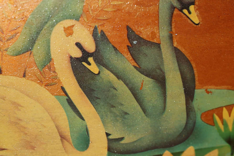 Thumbnail: Preloved Vintage Wooden Swan Tray, Vintage Serving Tray