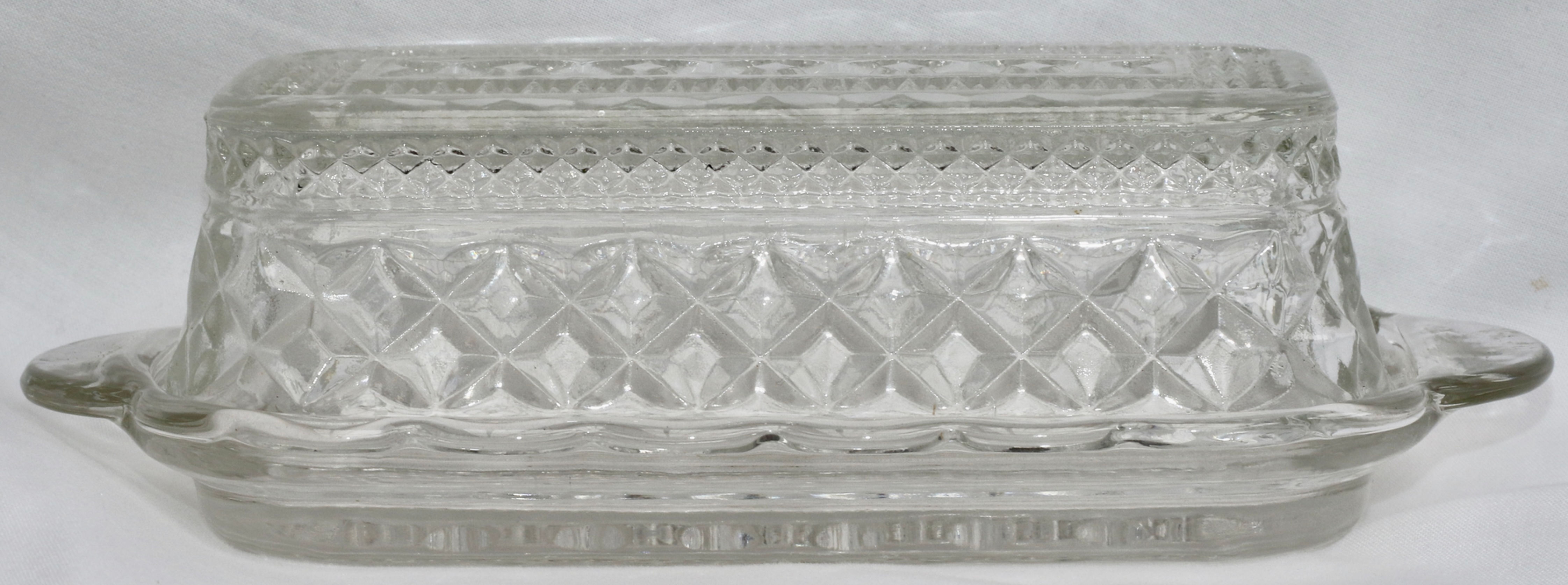 Preloved Vintage glass butter dish, Vintage butter box