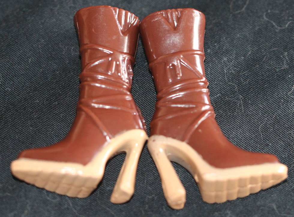 Miniaturbild: Preloved Plastic Doll Fashion Shoes, Plastic High-Heel Doll Boots