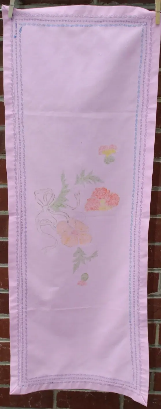 Μικρογραφία: Preloved Vintage Painted Table Runner, Tablemat, Centrepiece, Doily