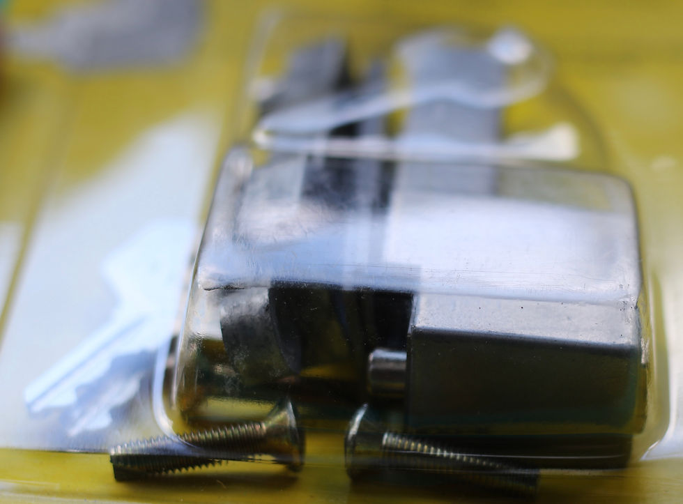 Miniatura: Preloved Whitco Keyed Push-Lock Sliding Window Lock, in original packaging.