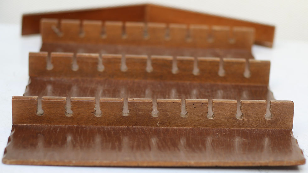 Miniature : Preloved Vintage Wooden Souvenir Spoon Holder, Display Spoon Rack