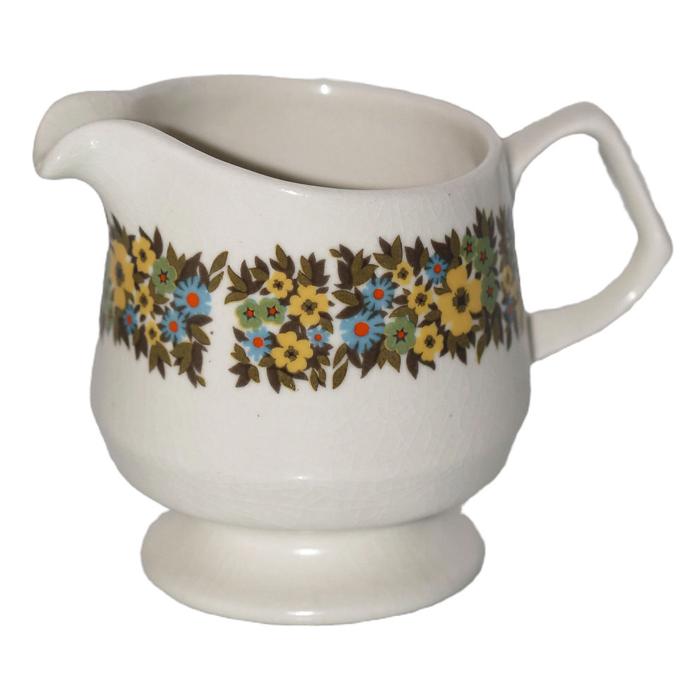 Thumbnail: Preloved Floral Sylvac Creamer, Milk Jug, Floral Jug