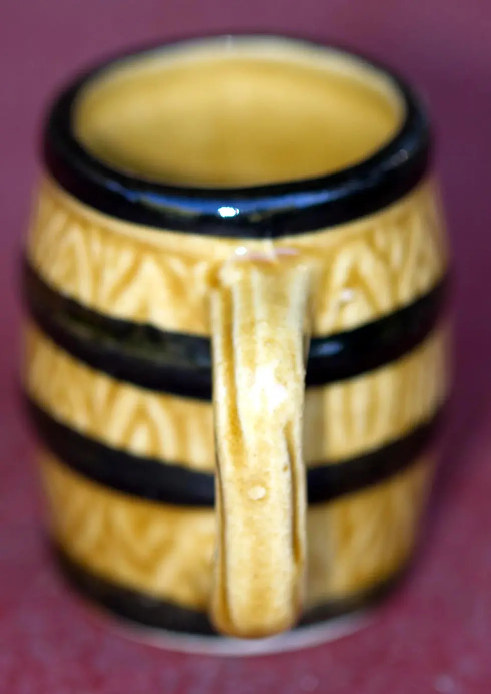 Miniature : Preloved Brown Faux Bois Ceramic Toothpick Holder, Beer Stein