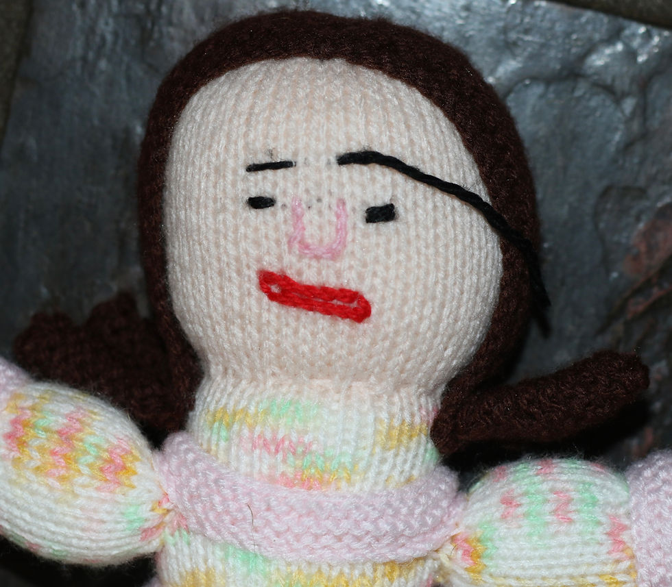 Miniatura: Preloved Knitted Upside Down Doll , Knitted Topsy Turvy Doll , Two Dolls