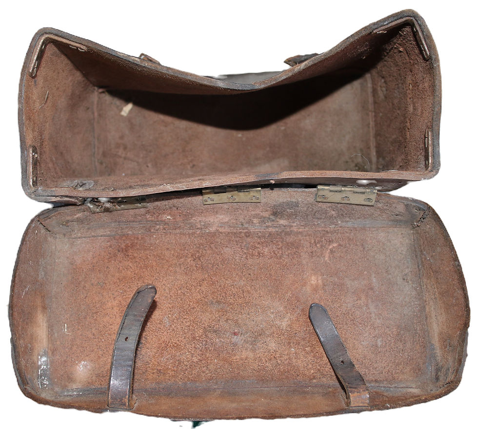 Miniature : Preloved Vintage Leather Motorbike Saddle Bag, vintage saddlebag
