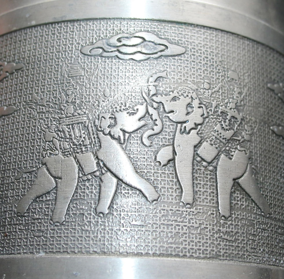 Thumbnail: Preloved Vintage  Pewter Flagon, Pewter Tankard With Mermaid Handle