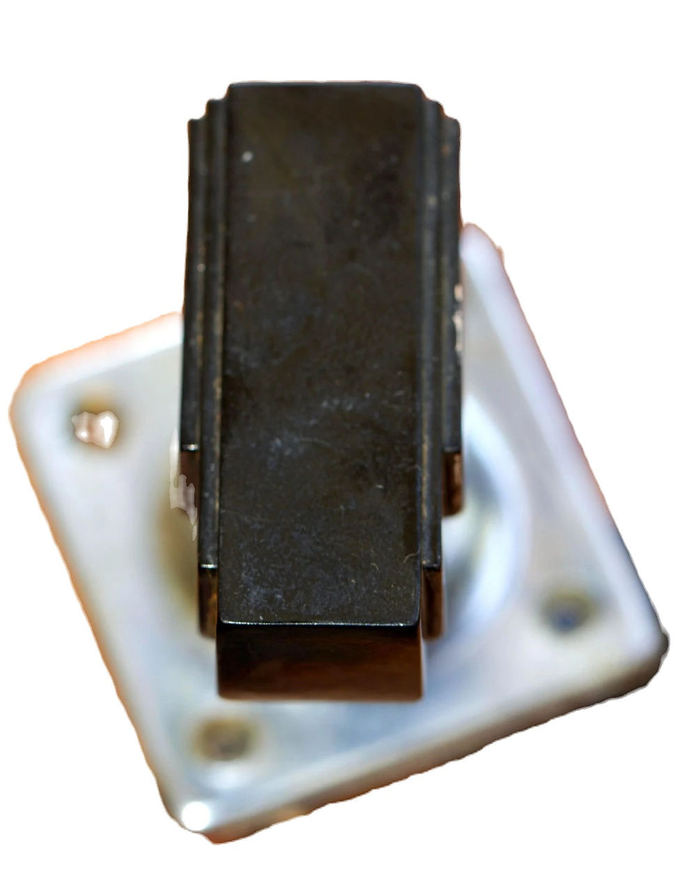 Preloved Set of bakelite art deco door knobs and metal cover plates