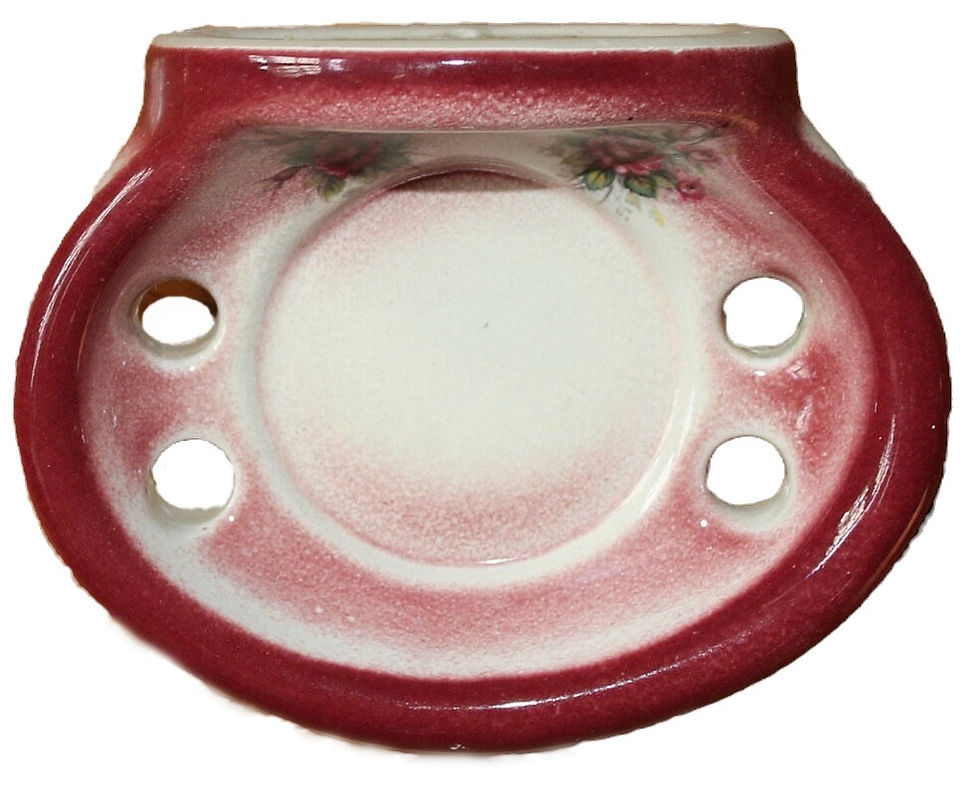 Miniaturbild: Preloved Vintage ceramic toothbrush holder, Floral toothbrush holder
