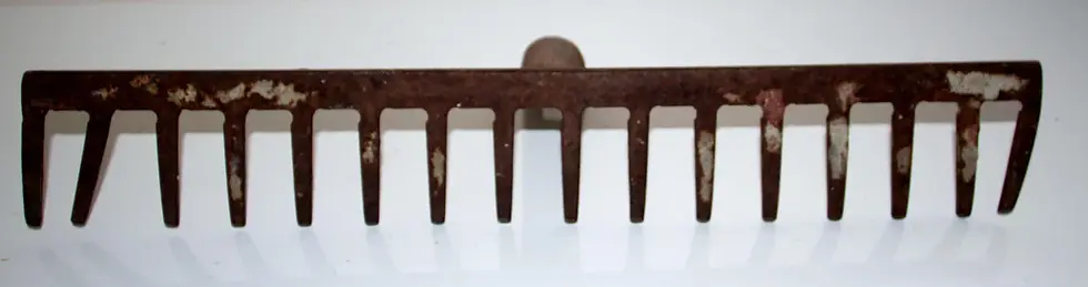 Миниатюра: Long vintage metal rake head - Vintage metal rake head - coat hook - hat hook