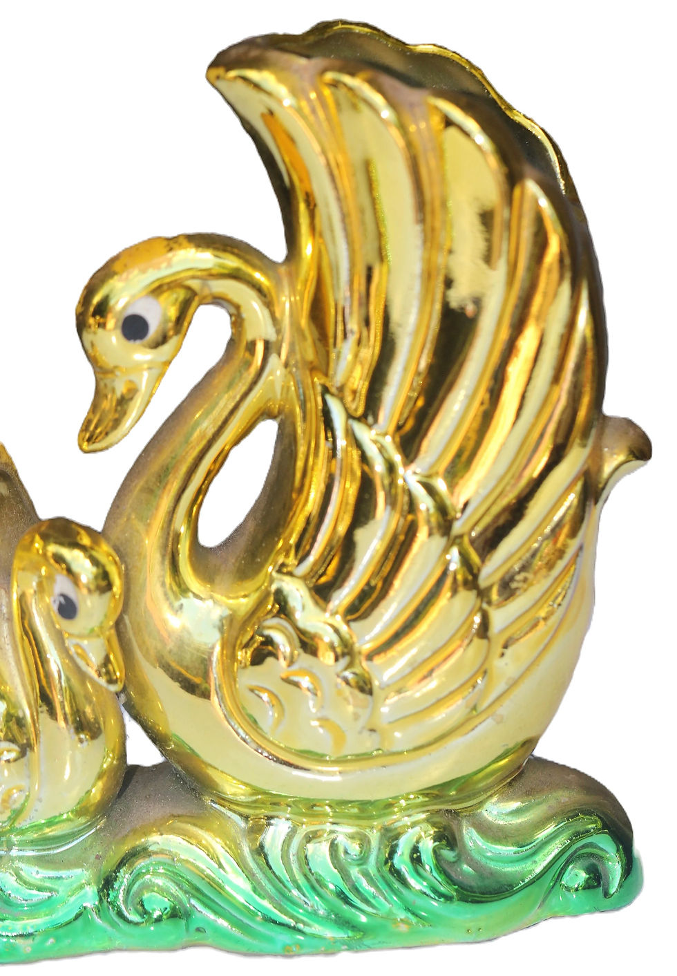 Miniaturbild: Preloved Lustre Double Swan Vase, Gold Lustreware Swan Vase