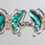 Miniatura: Preloved silver-coloured metal and paua/abalone shell butterfly bracelet
