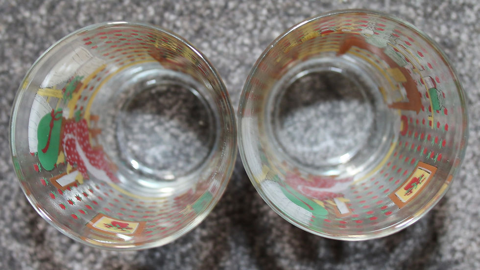 Miniatura: Preloved Set of Two Glasses, Pinafore Girl Glassware, French Glassware