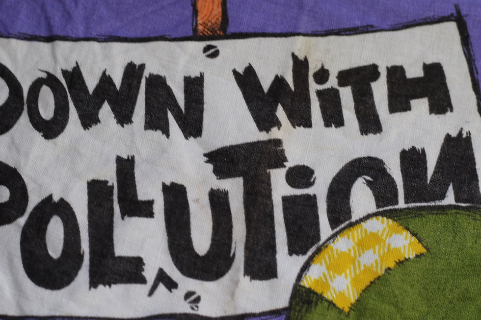 Miniaturbild: Preloved Vintage Down With Pollution Tea Towel