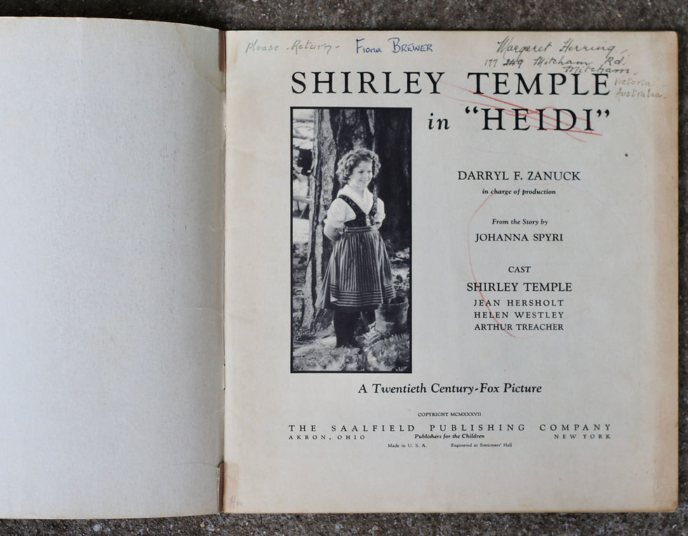 Miniatura: Preloved Vintage 1937 Shirley Temple in Heidi Promotional Book