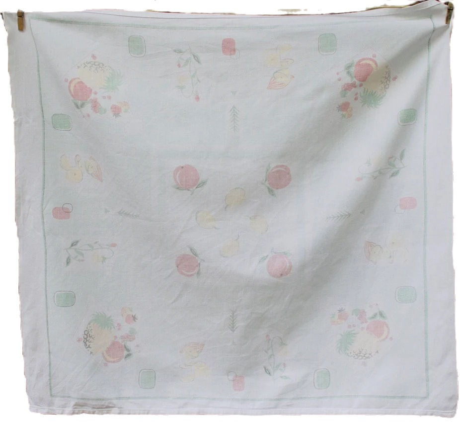 Miniatura: Preloved Rectangular Printed Tablecloth, Fruit Tablecloth