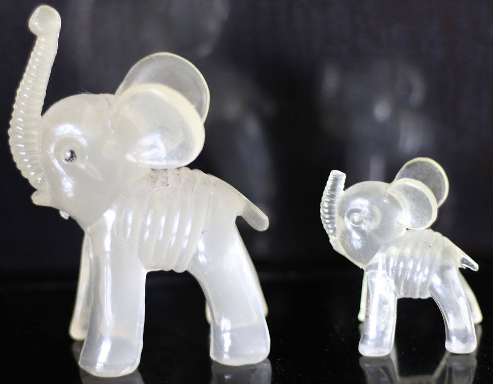 Thumbnail: Preloved Vintage Lucite Miniature Elephant Figurine, Separate Sales