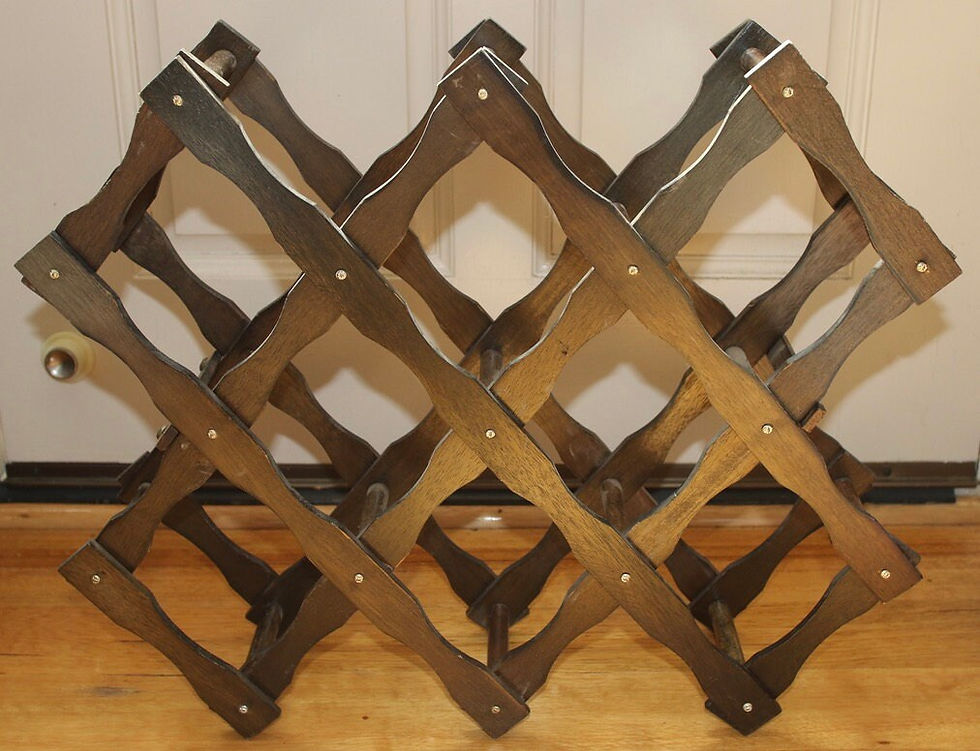 Miniatura: Preloved Vintage accordion wooden wine rack, Folding wine rack