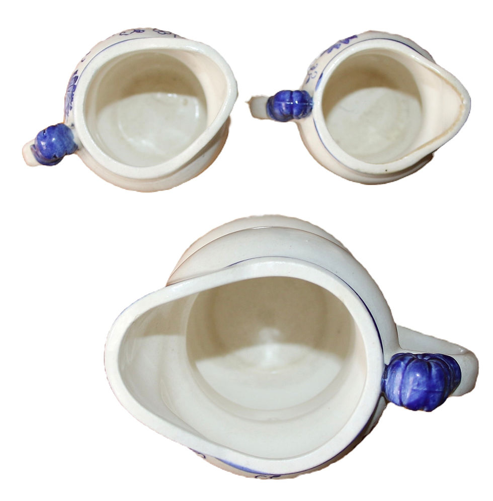 Miniatura: Preloved Blue Onion Measuring Cup Trio: 1 cup, 1/3 Cup and 1/4 cup