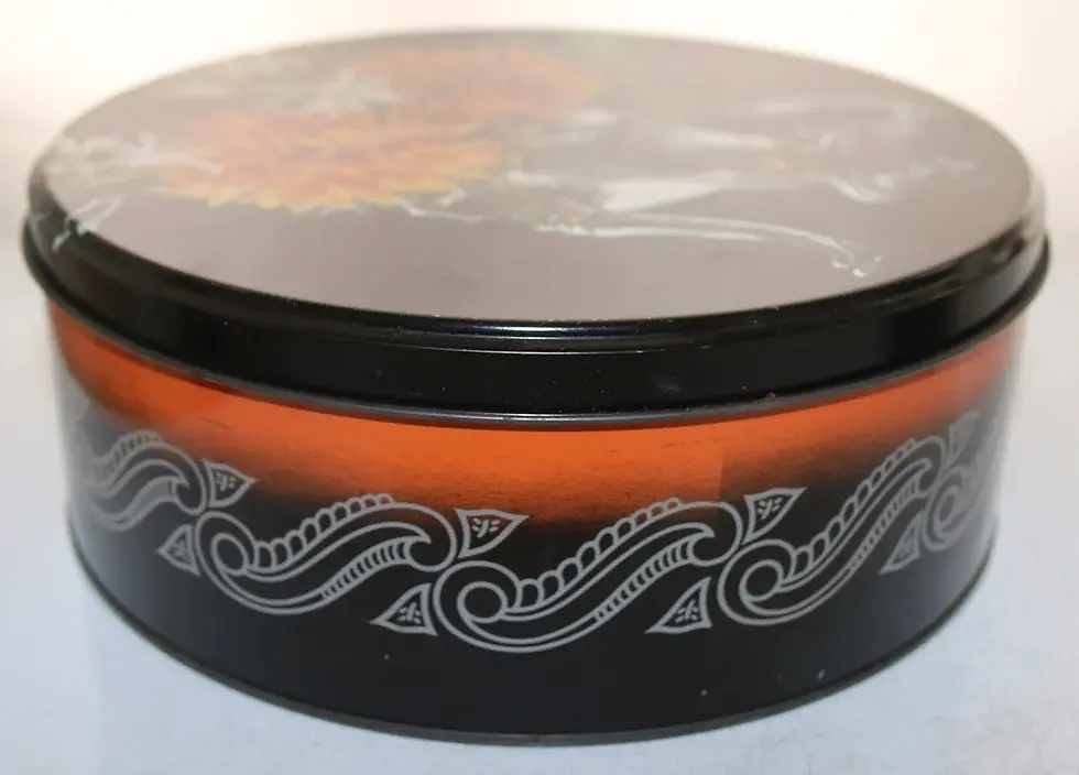 Miniature : Preloved Vintage Floral Tin, Vintage Flower Tin