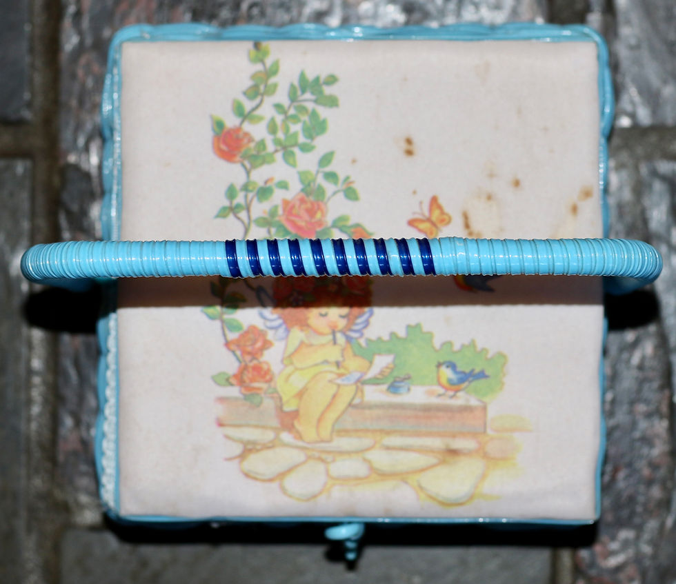 Thumbnail: Preloved Vintage Girl in the Garden Cane Sewing Basket