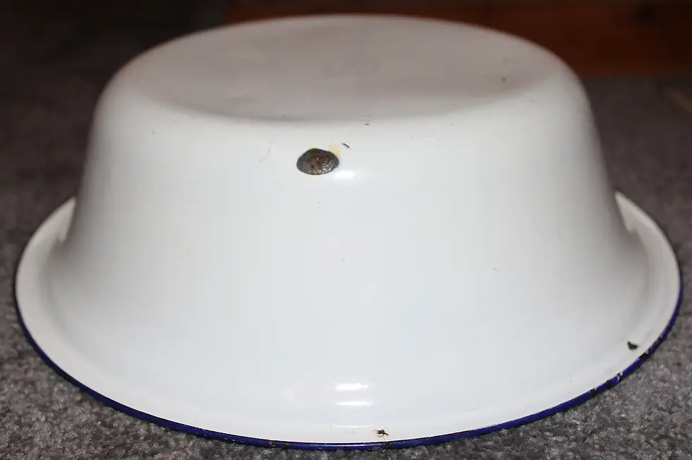 Thumbnail: Preloved Floral Enamelware Bowl, Floral Enamelware Dish