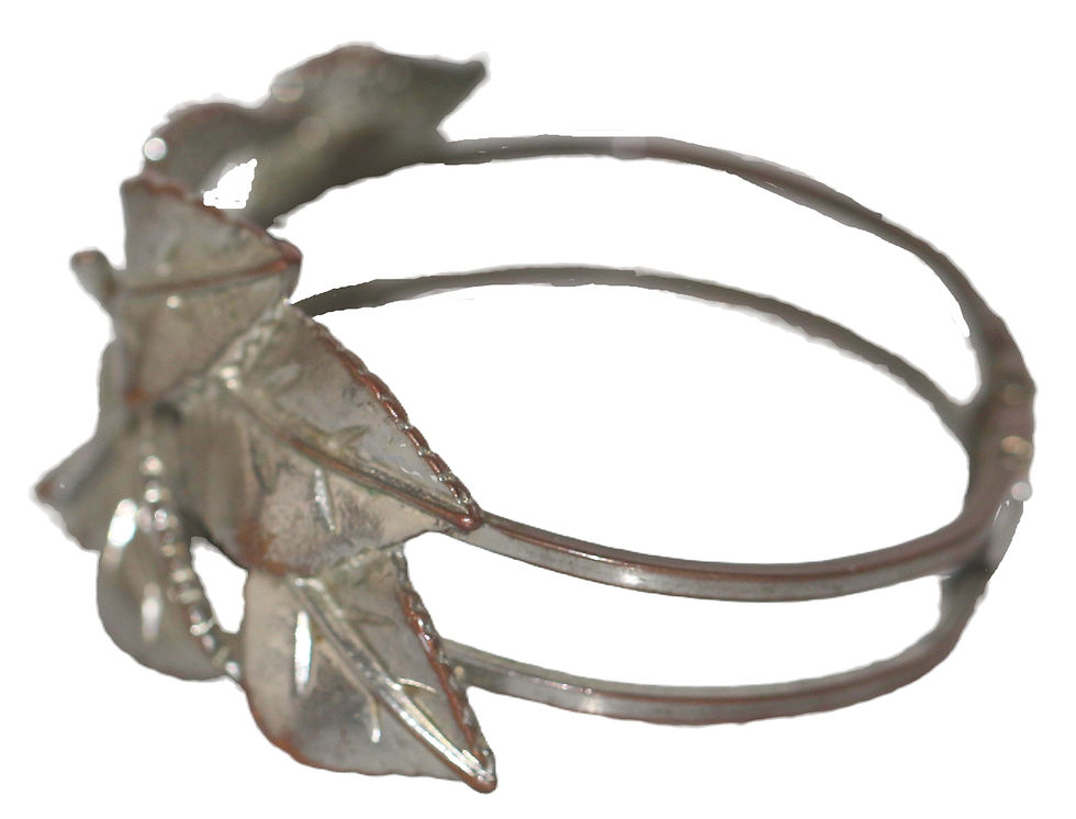 Μικρογραφία: Preloved Vintage Metal hinged floral bracelet