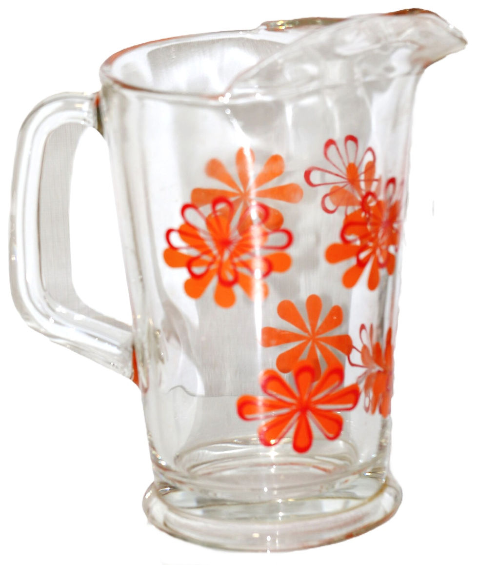 Μικρογραφία: Preloved Vintage Retro Floral Glass Jug