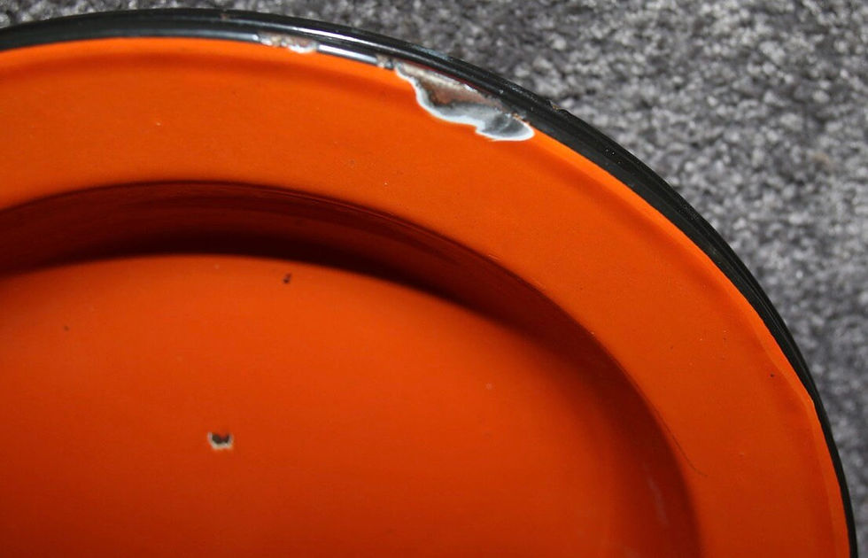 Miniature : Preloved Enamelware Dish, Enamel Plate