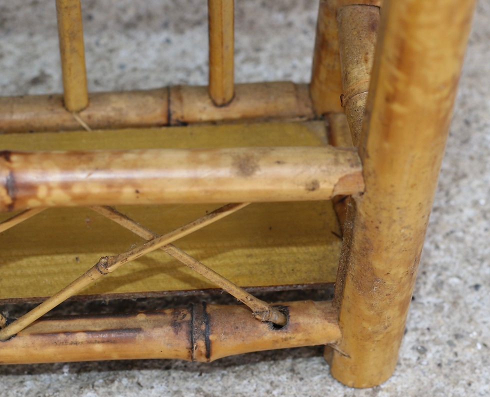 Miniature : Preloved Vintage  bamboo letter rack or hanging shelf.