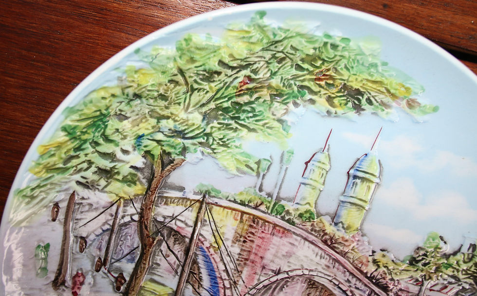 Thumbnail: Preloved Ceramic Pont Neuf, Paris Wall Plate,Display Plate