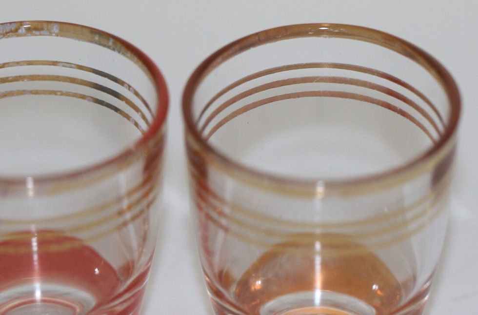 Миниатюра: Preloved Shotglass, Set of 4 French Shot Glasses, Coloured Shot Glasses