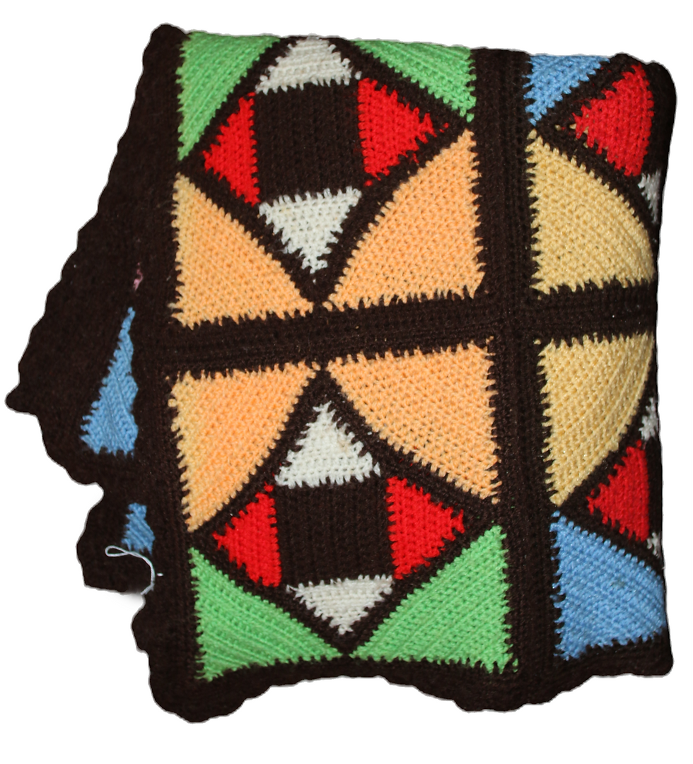 Миниатюра: Preloved Handmade Crochet Knee Rug, Granny Blanket