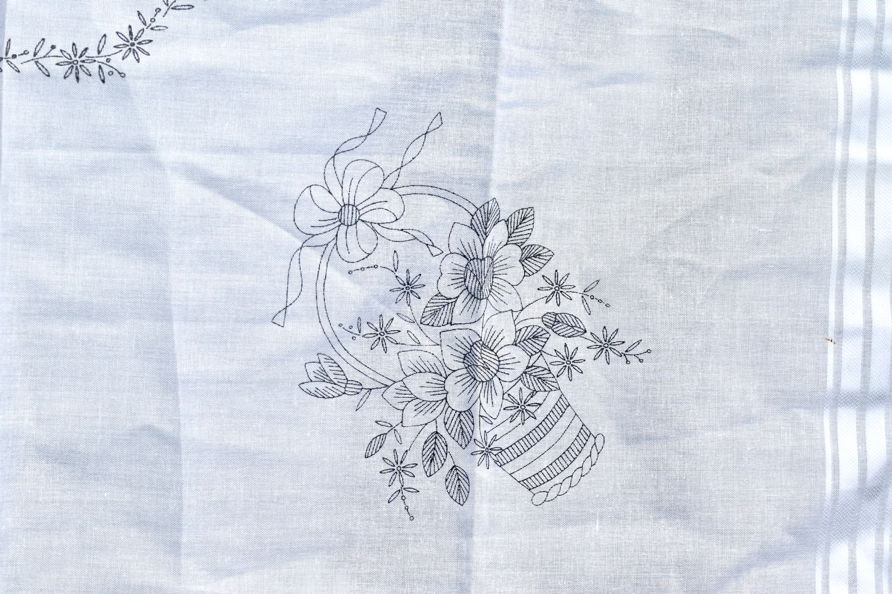 Preloved Stamped Embroidery Tablecloth