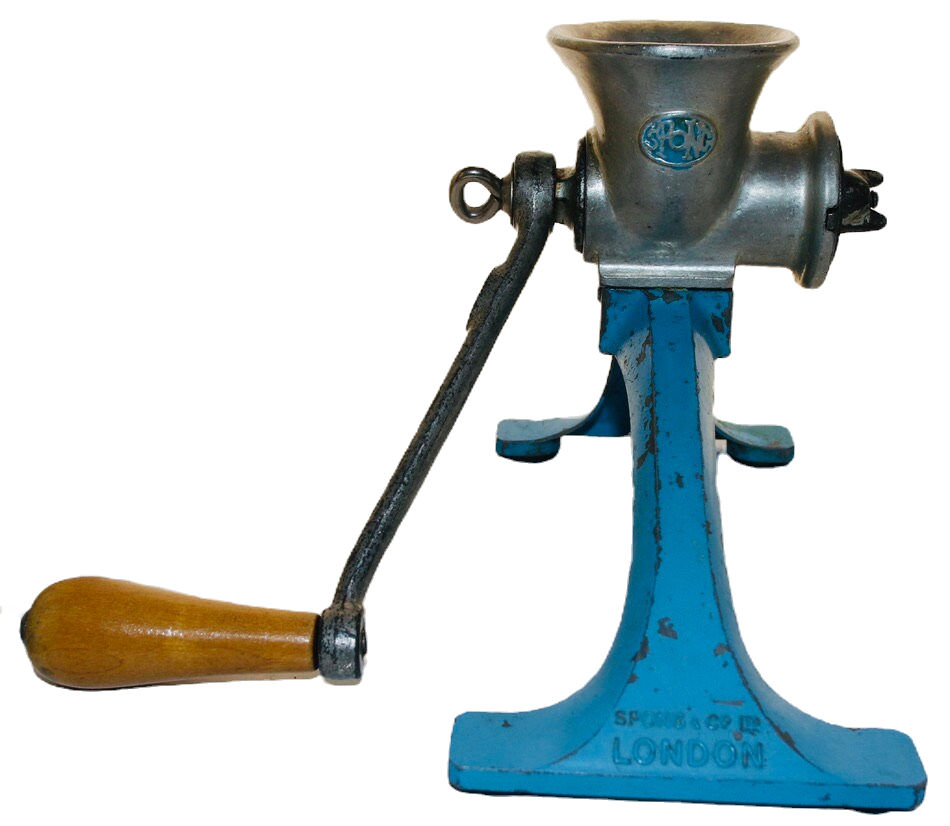 Thumbnail: Preloved Vintage Antique metal meat mincer, Spong 301 grinder. Spong Mincer