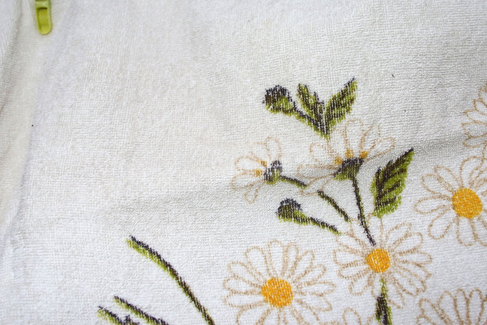 Miniatura: Preloved Vintage Guest Room Towel,  Floral Towel
