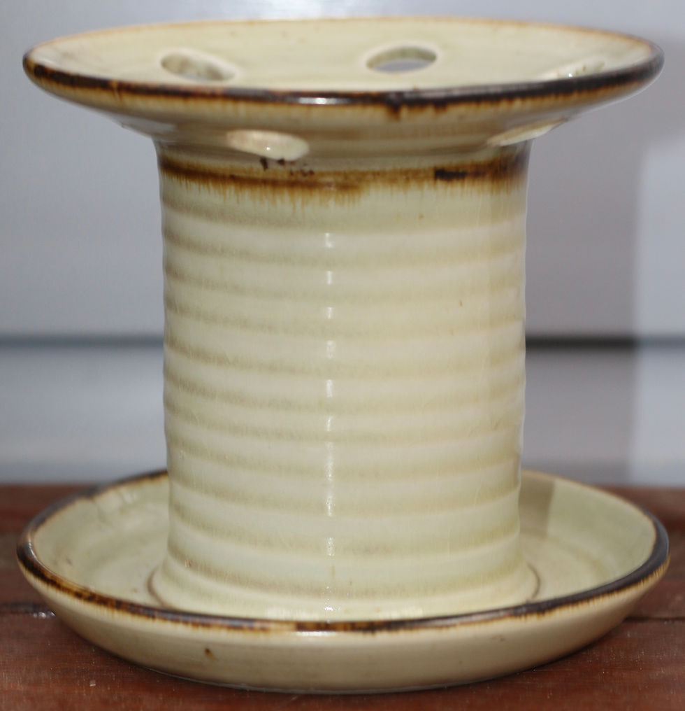 Miniatura: Preloved Stoneware Flower Frog Vase, Ikebana Vase, Tulipiere Vase
