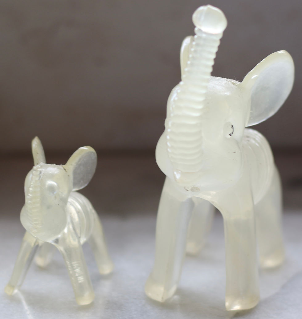 Thumbnail: Preloved Vintage Lucite Miniature Elephant Figurine, Separate Sales