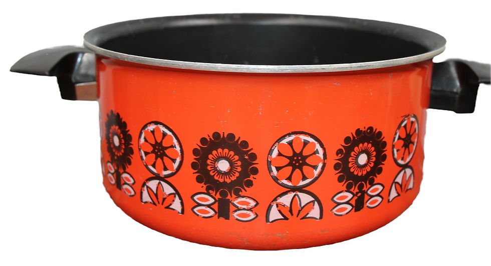 縮圖：Preloved Vintage Floral Enamelware Casserole Dish, Easipans Enamelware Pot