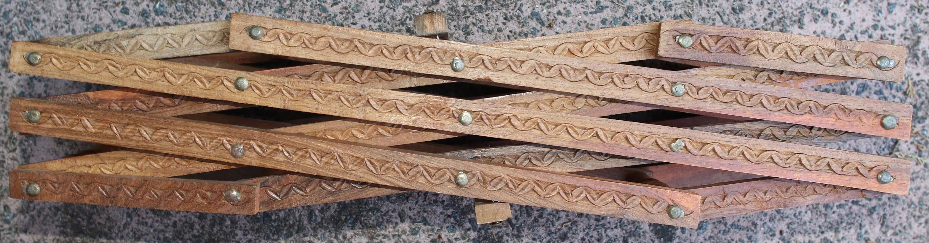 Preloved Vintage accordion wooden wine rack, Folding wine rack