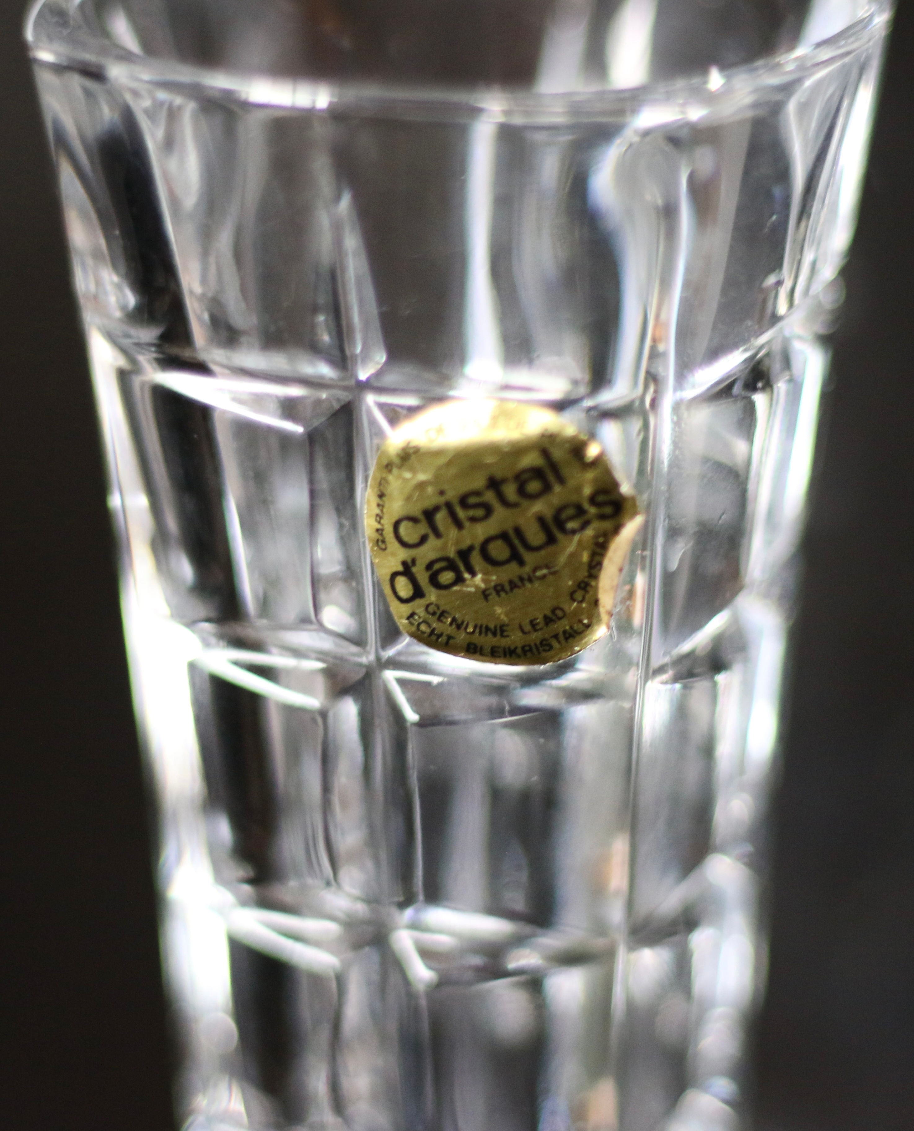 Preloved Vintage Cristal d'Arques Durand Soliflor crystal bud vase.