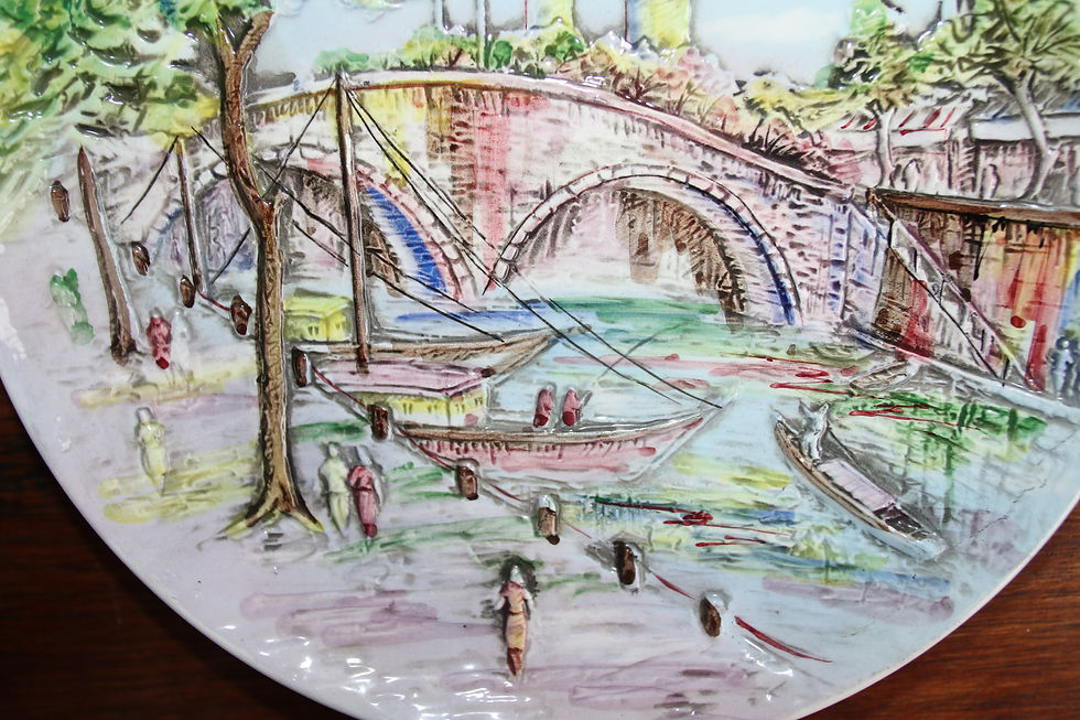 Miniatura: Preloved Ceramic Pont Neuf, Paris Wall Plate,Display Plate