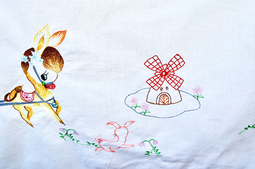 Miniaturbild: Preloved Vintage Donkey Sheet and Pillow Case , Child's Sheet and Pillow Case