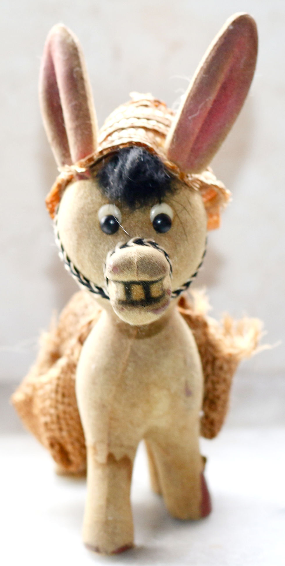 Thumbnail: Preloved Retro Flocked Donkey Shakers Holder