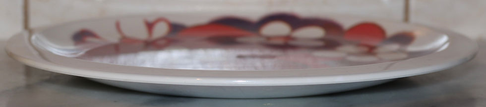 Miniature : Preloved Floral Bessemer Plate, Decorative Bessemer Plate