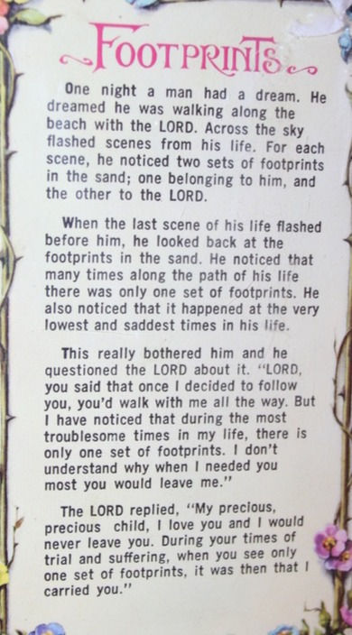 Preloved Religious Verse Footprints, Christianity