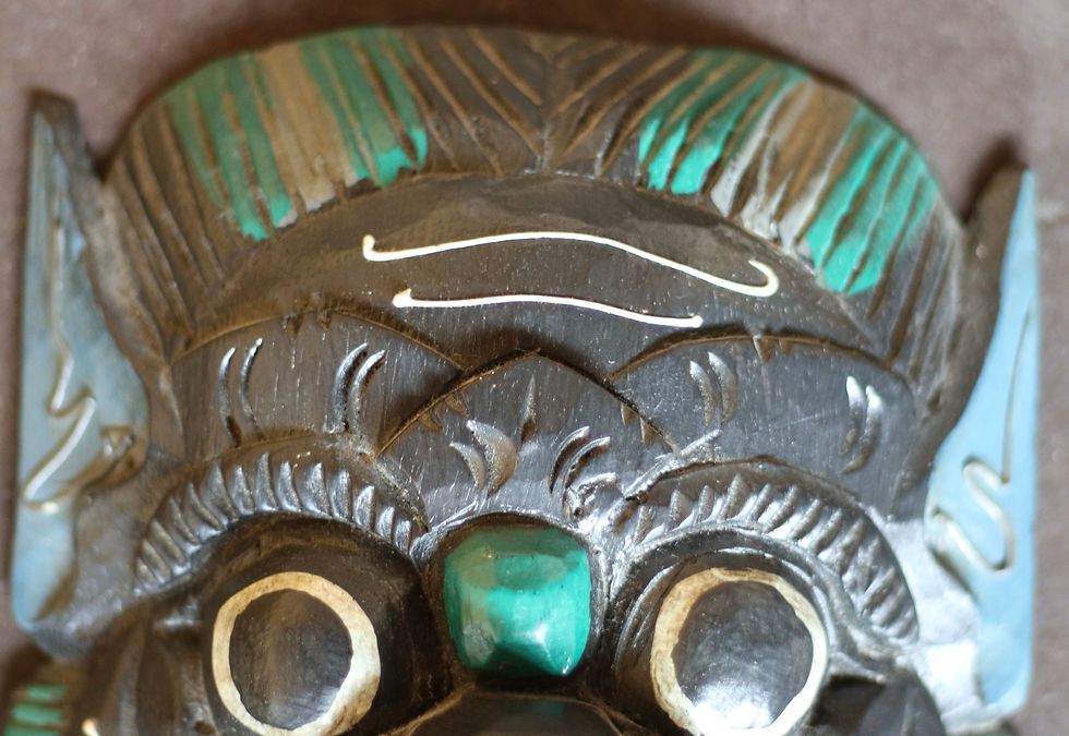 Miniature : Preloved Vintage Wooden Mask, Hand-carved Indonesian Balinese Barong Mask