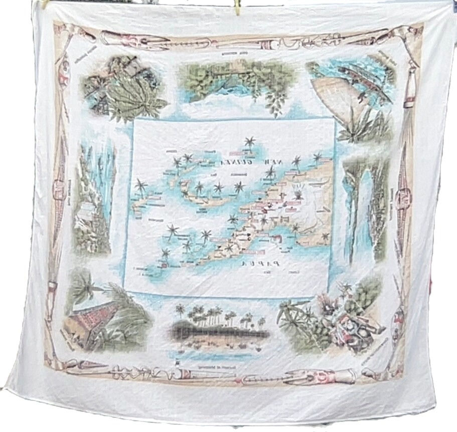 Miniature : Preloved Papua New Guinea Souvenir Tablecloth, PNG Tablecloth