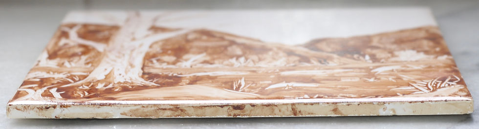 Miniatura: Preloved Ceramic Johnson Tile Australia Landscape Scene